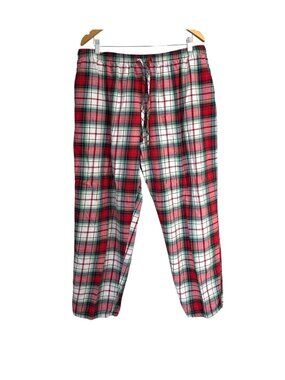 Holiday Lane Mens XXL Red Plaid Flannel Pajama Lounge Pants With Drawstring Wais